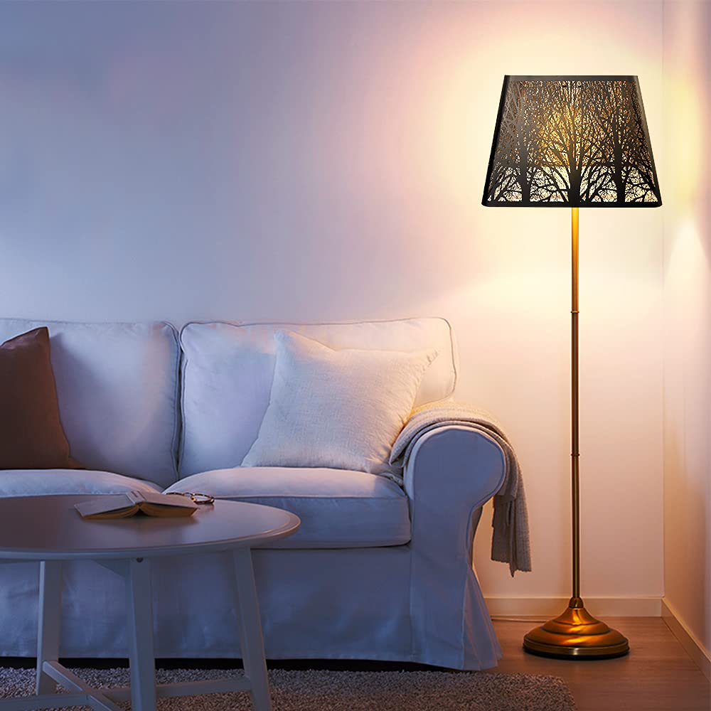 Medium Square Metal Lampshade | Tree Pattern Design