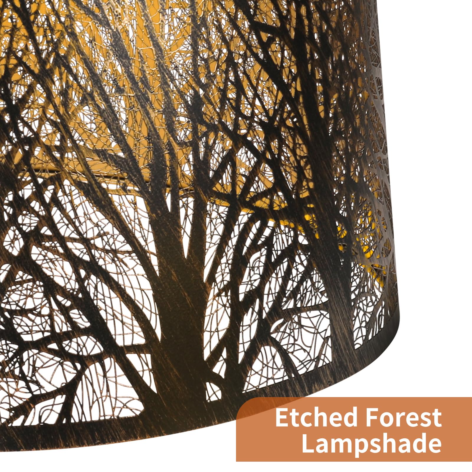 Gothic Oval Lampshade | Etched Forest Design