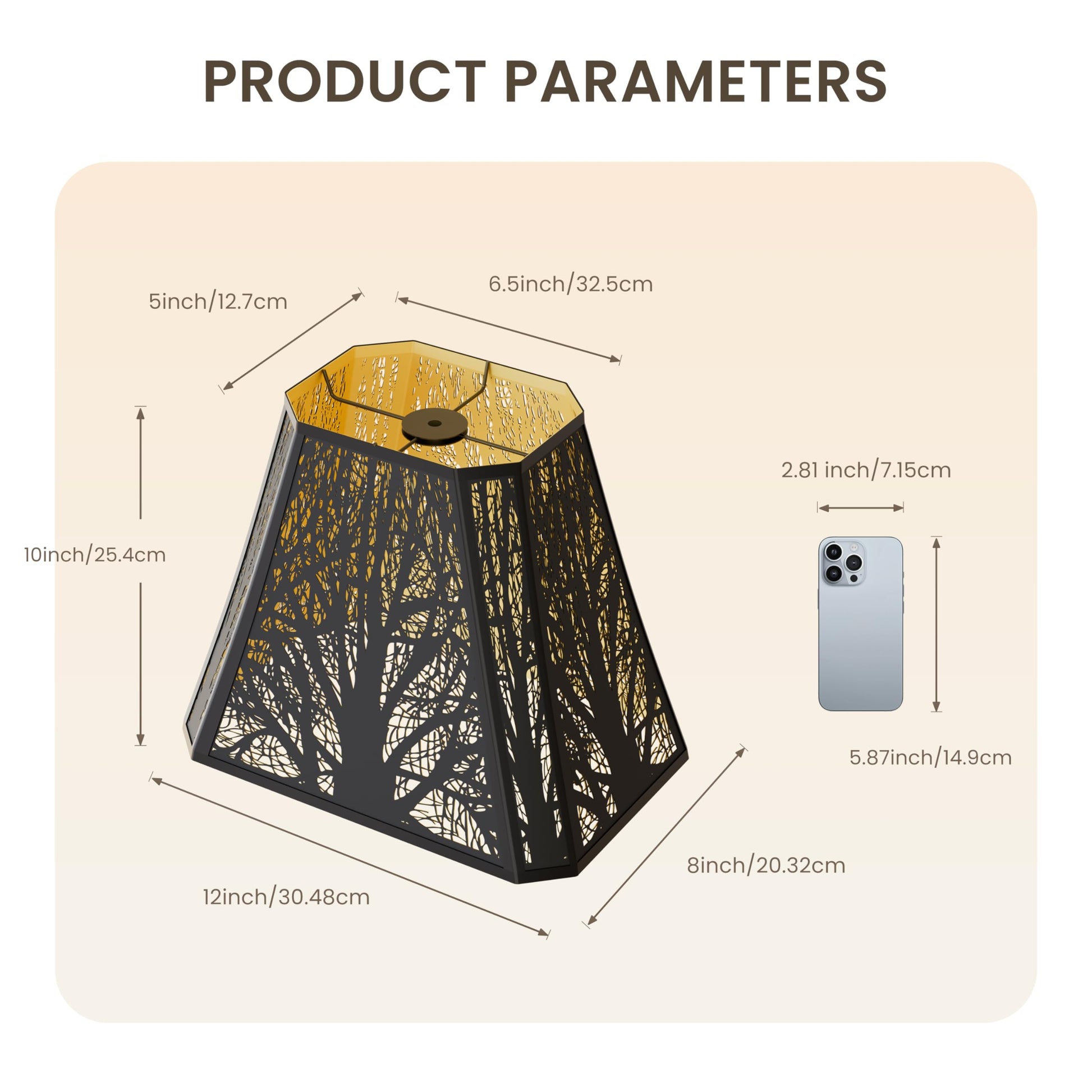 Etched Forest Bell Metal Lampshade