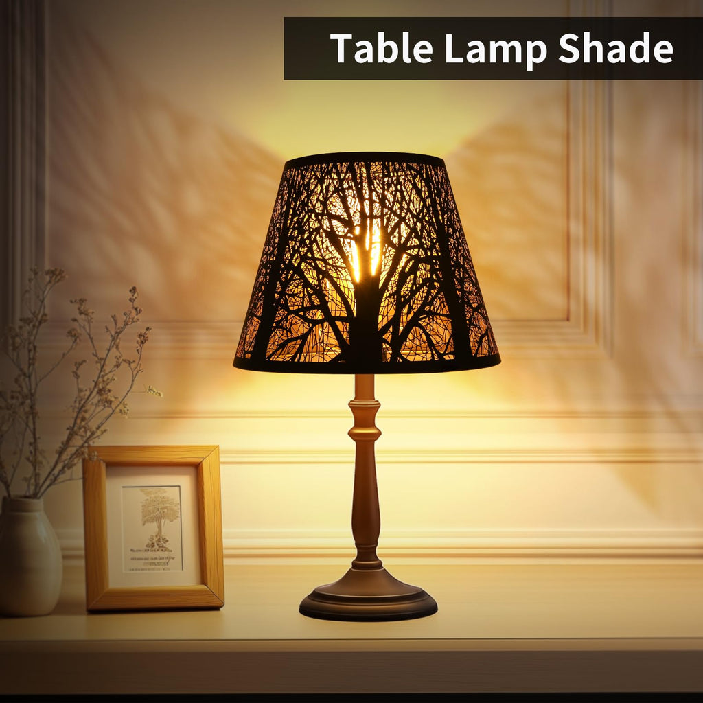 Barrel Tree Etched Metal Lampshade – 6×10×7.5 Inch