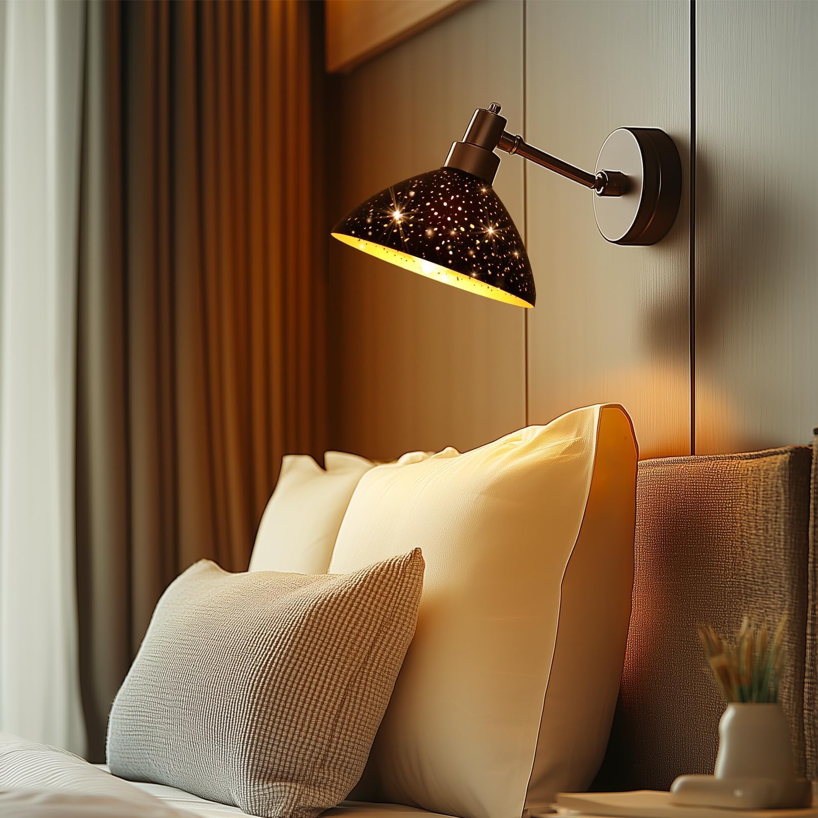 Torchiere Lamp Shade | Etched Stars Design with Screw-On Fitter