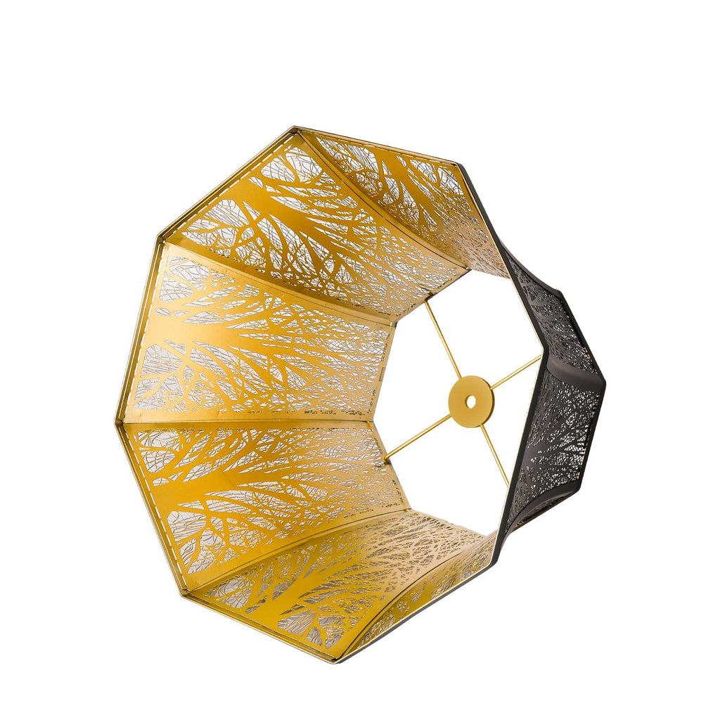 Octagonal Metal Lampshade | Etched Forest Design