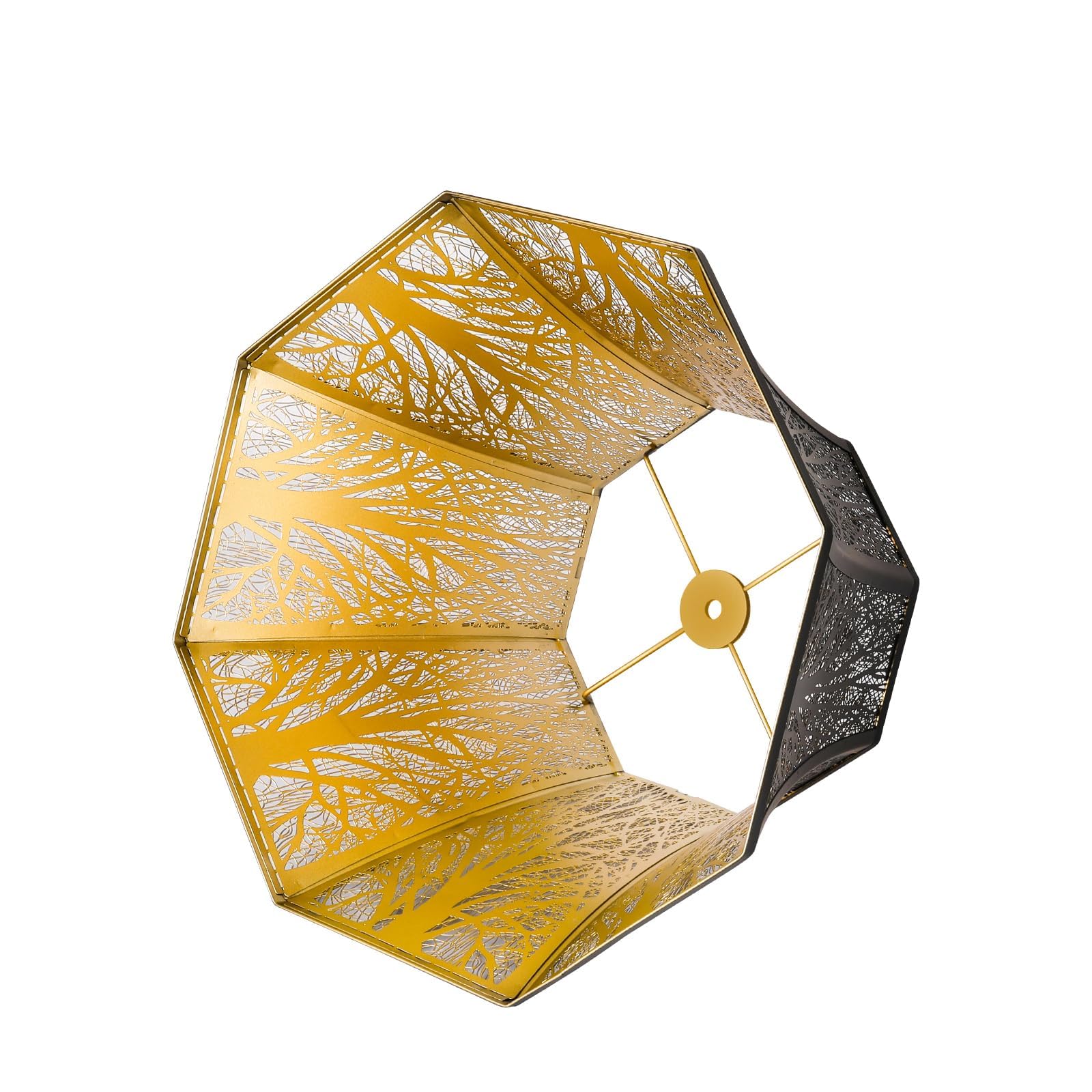 Octagonal Metal Lampshade | Etched Forest Design