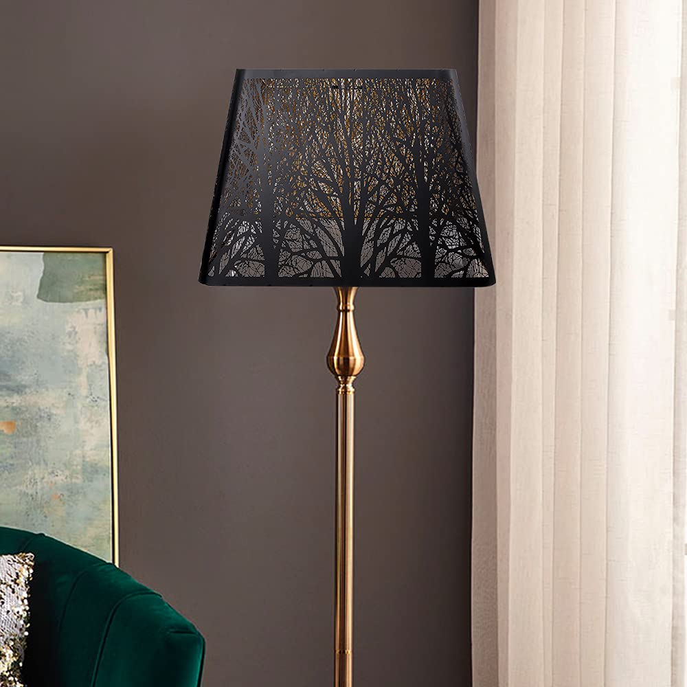 Medium Square Metal Lampshade | Tree Pattern Design
