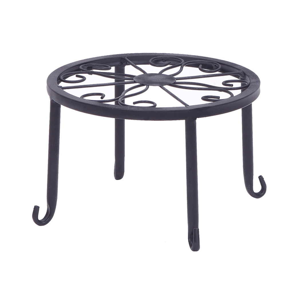 AEELLEEA 4 Pack Metal Plant Stands Indoor Outdoor, Black Wrought Iron Flower Pot Holders, Rustproof Round Plant Rack for Patio Garden Balcony