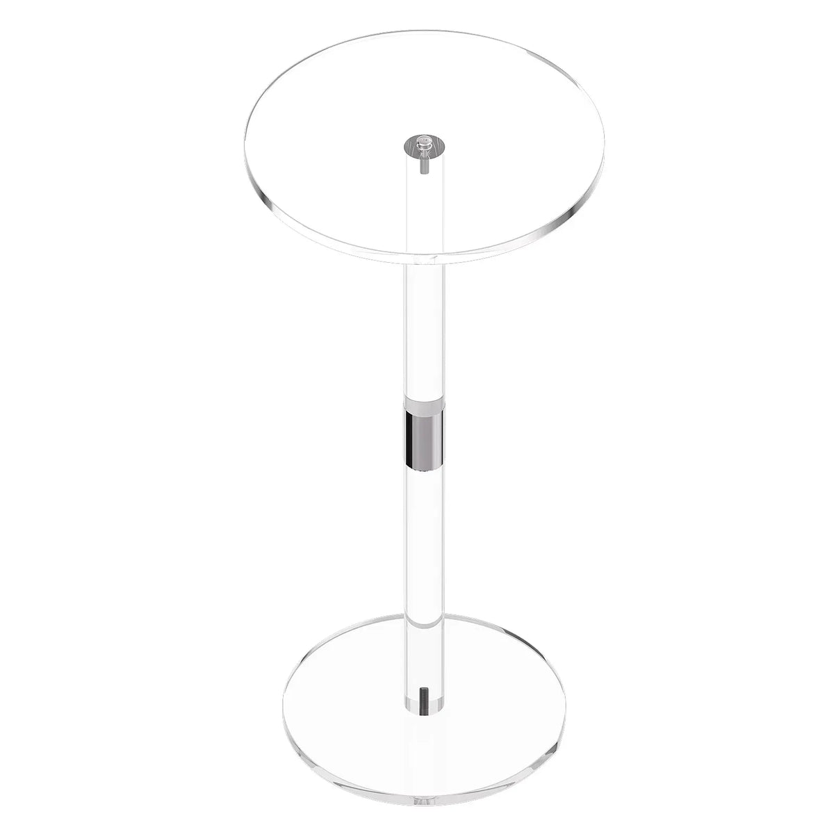 AEELLEEA Clear Acrylic Round Side Table, 21.3 Inch Tall Transparent End Table, Space Saving Accent Nightstand for Sofa Bedroom Bathroom