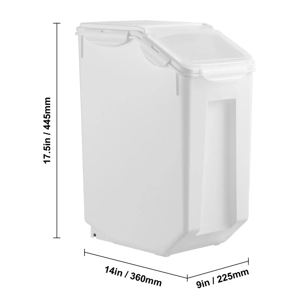 AEELLEEA Airtight Plastic Food Storage Container with Wheels & Measuring Cup, Large Grain Rice Bin, Flip Top Dry Food Keeper for Kitchen Pantry Pet Food