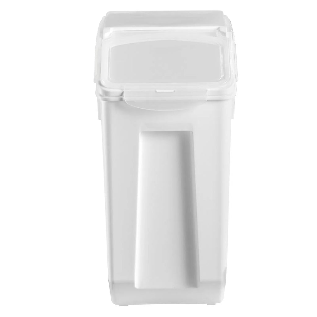 AEELLEEA Airtight Plastic Food Storage Container with Wheels & Measuring Cup, Large Grain Rice Bin, Flip Top Dry Food Keeper for Kitchen Pantry Pet Food