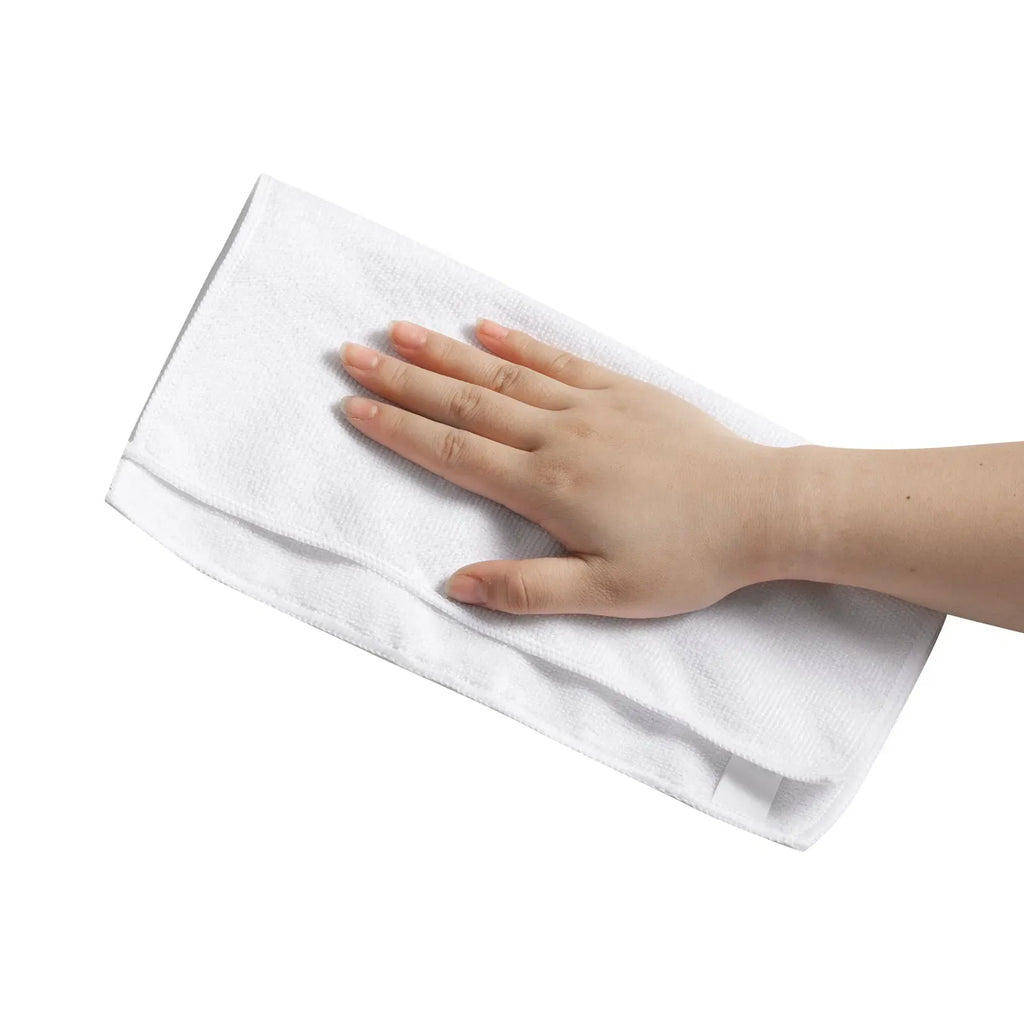 50 Pack Microfiber Cleaning Cloths, 12x12 Inch White Absorbent Towels, Reusable Streak-Free Rags for Kitchen Car Window Bathroom