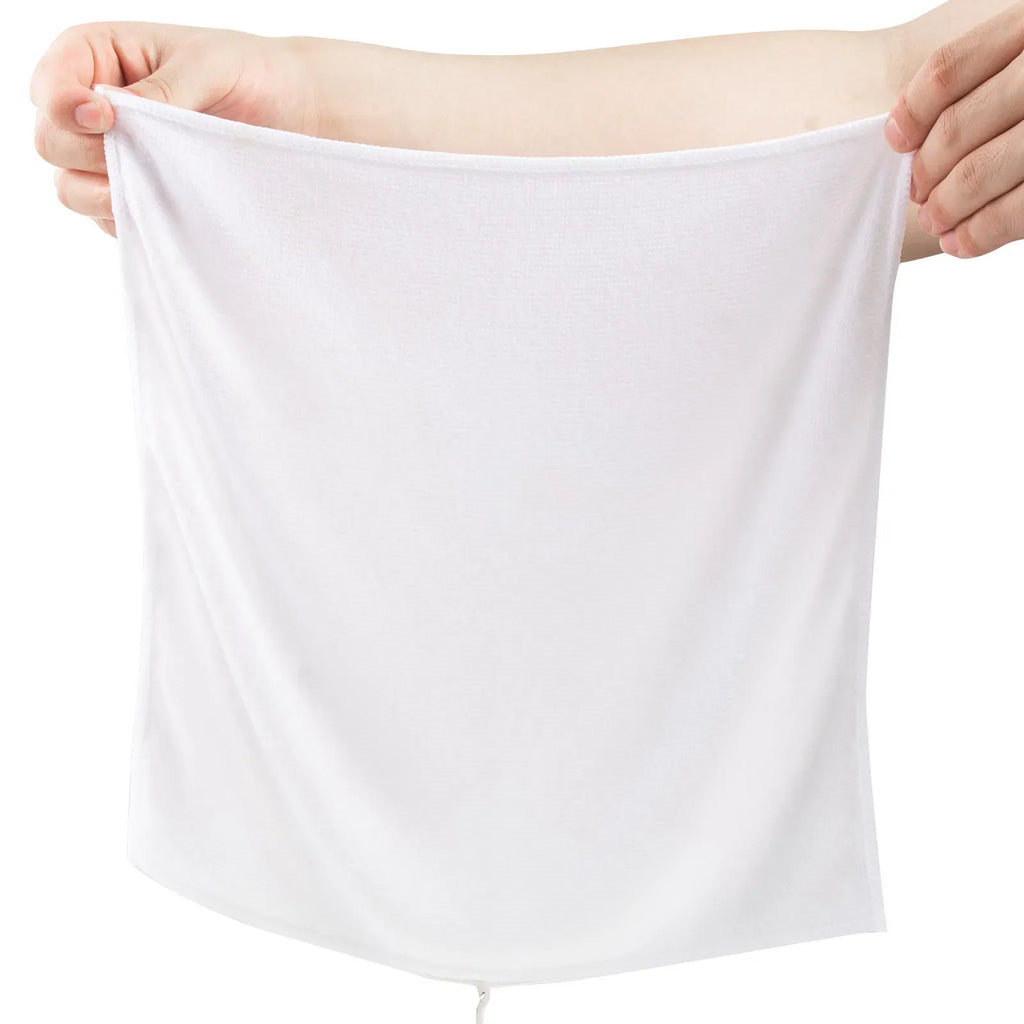 50 Pack Microfiber Cleaning Cloths, 12x12 Inch White Absorbent Towels, Reusable Streak-Free Rags for Kitchen Car Window Bathroom