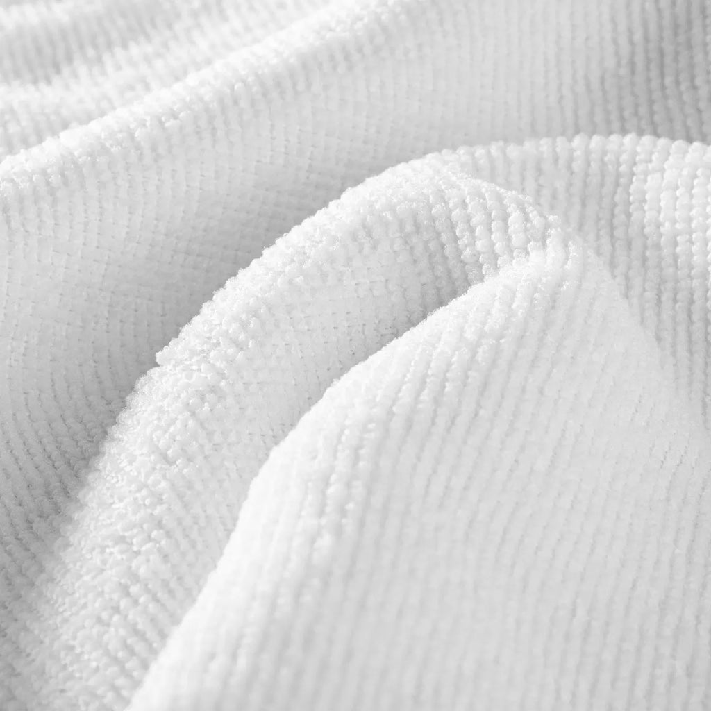 50 Pack Microfiber Cleaning Cloths, 12x12 Inch White Absorbent Towels, Reusable Streak-Free Rags for Kitchen Car Window Bathroom