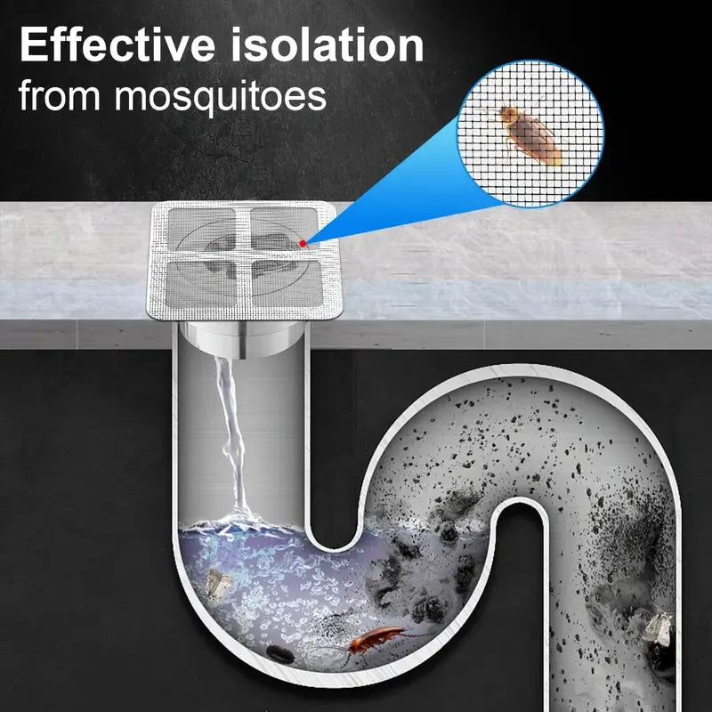 50Pcs Disposable Floor Drain Filter Stickers, Strong‑Adhesive Mesh Hair Catcher, Anti‑Clog Drain Screen for Bathroom Bathtub Sink Drainage