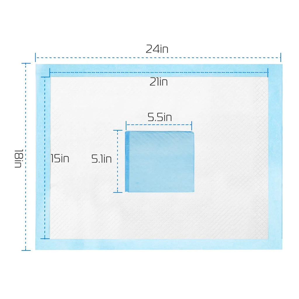 These super-absorbent 24x18-inch training pads lock in 20x their weight in urine for 24 hours. The 5-layer design is leak-proof, and the soft, non-toxic fabric is gentle on paws. 50-count pack — toss-and-go cleanup for dogs, puppies, and cats.