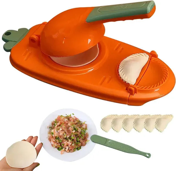 2‑in‑1 Manual Dumpling Maker Machine, Dough Press & Dumpling Wrapper Mold with Ergonomic Handle, Quick Make Dumpling Tool for Home Kitchen