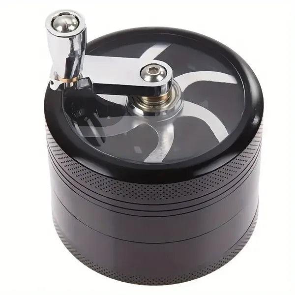 Zinc Alloy Manual Spice Grinder with Hand Crank, 4-Layer Herb Pepper Grinder, Portable Coffee Nut Crusher for Kitchen