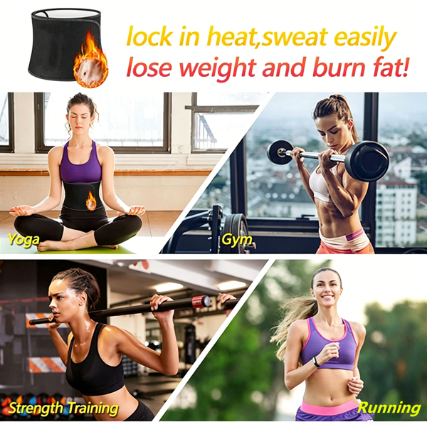 Waist Trimmer Belt for Men/Women, Neoprene Sweat Waist Trainer with Phone Pocket, Back Support Stomach Fat Burner for Gym Running Yoga