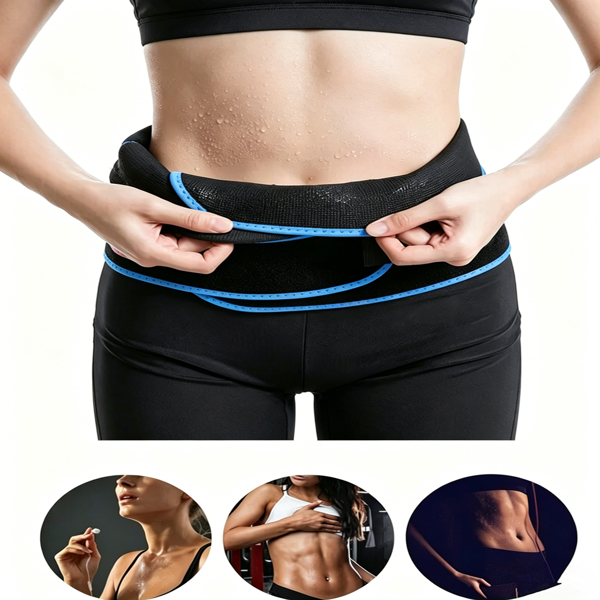 Waist Trimmer Belt for Men/Women, Neoprene Sweat Waist Trainer with Phone Pocket, Back Support Stomach Fat Burner for Gym Running Yoga