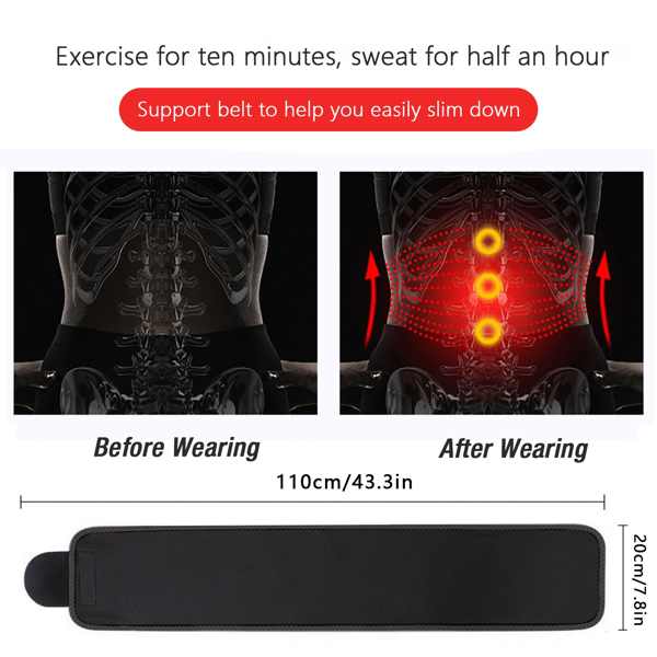 Waist Trimmer Belt for Men/Women, Neoprene Sweat Waist Trainer with Phone Pocket, Back Support Stomach Fat Burner for Gym Running Yoga