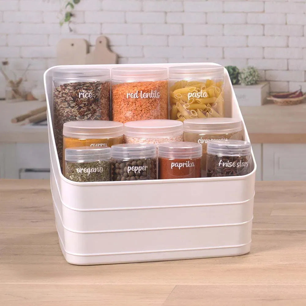 3‑Pack White Plastic Storage Bins with Cutout Handles, Open‑Top Organizer Bins for Cabinet, Closet, Pantry, Multi‑Purpose Household Storage Containers