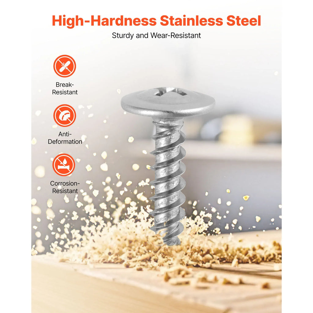 Stainless Steel Screws, #8 Wood Screws, 3/4 Inch Screws, Phillips Pan Head Screws, Wood Screws, Stainless Steel Wood Screws, General Purpose Screws, 300 Pack Screws