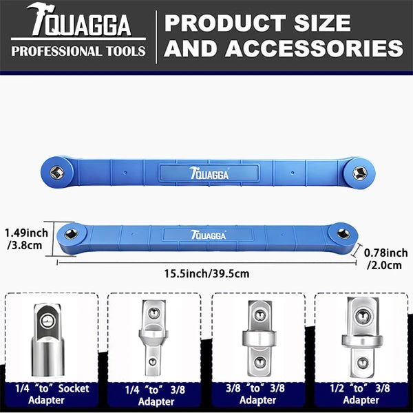 Offset Impact Extension Wrench Set, Tight Space Wrench with 1/2",1/4",3/8" Square Drive Adapters