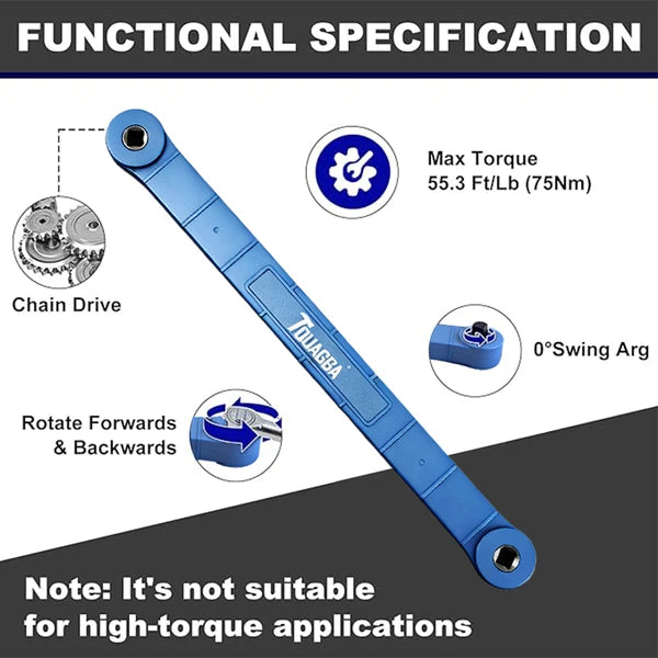 Offset Impact Extension Wrench Set, Tight Space Wrench with 1/2",1/4",3/8" Square Drive Adapters