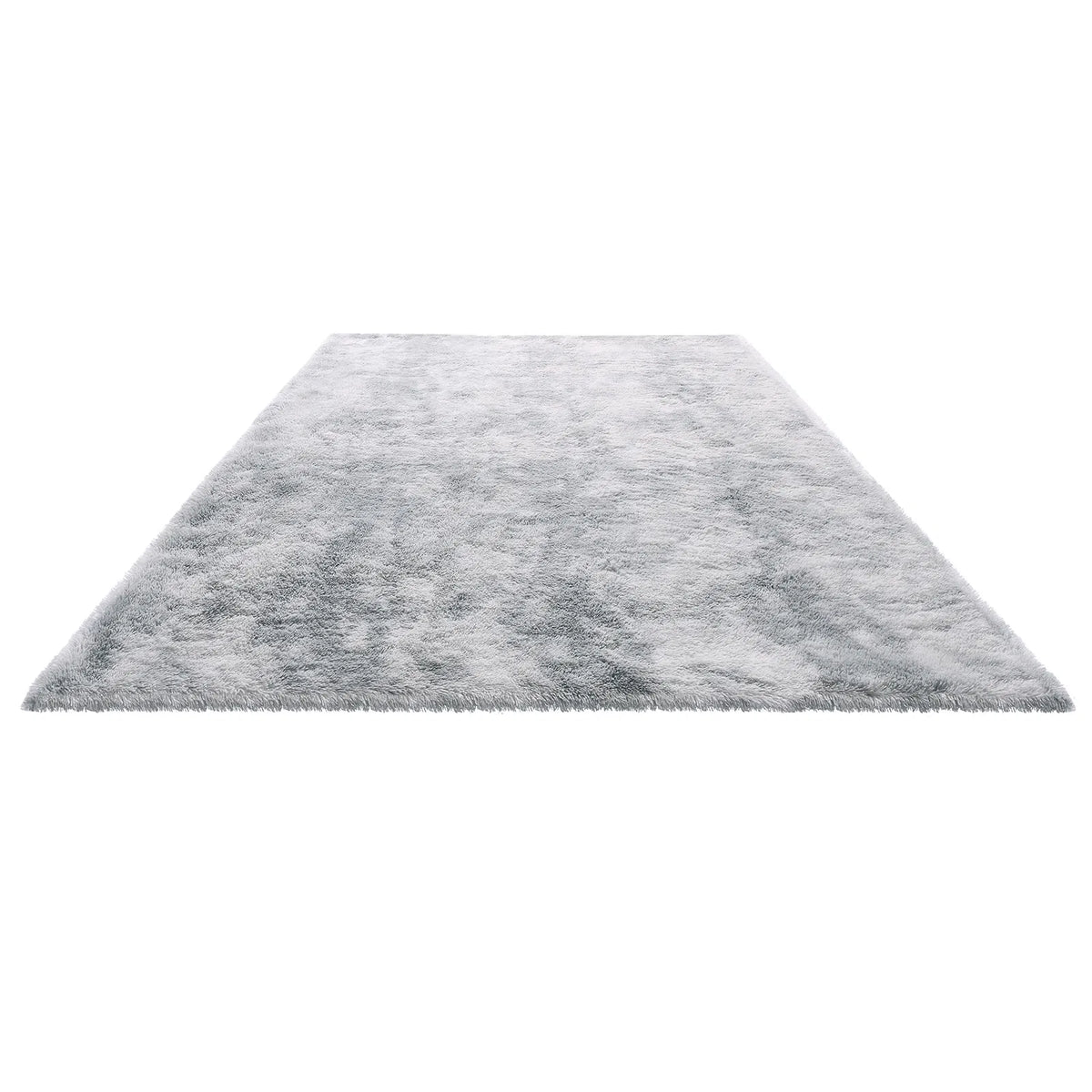 Soft Fluffy Shag Area Rug 6 x 9 ft, Tie-Dye Light Gray, Non-Slip Non-Shedding Plush Carpet for Living Room & Bedroom