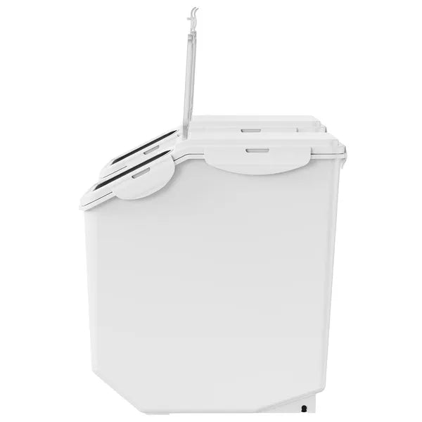 2‑Pack Airtight Food Storage Containers with Wheels & Measuring Cup, 30lb Large Capacity Bins for Rice, Flour, Pet Dry Food