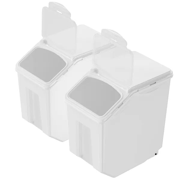 2‑Pack Airtight Food Storage Containers with Wheels & Measuring Cup, 30lb Large Capacity Bins for Rice, Flour, Pet Dry Food