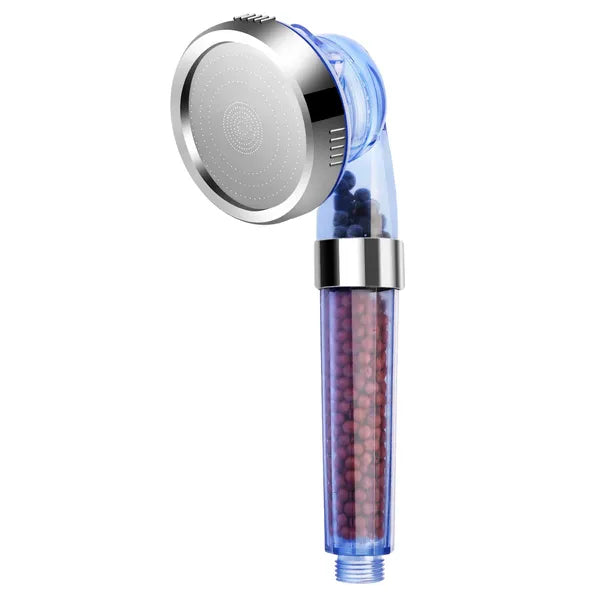 High Pressure Handheld Filtered Shower Head, 3 Spray Modes, Water Softening, Blue