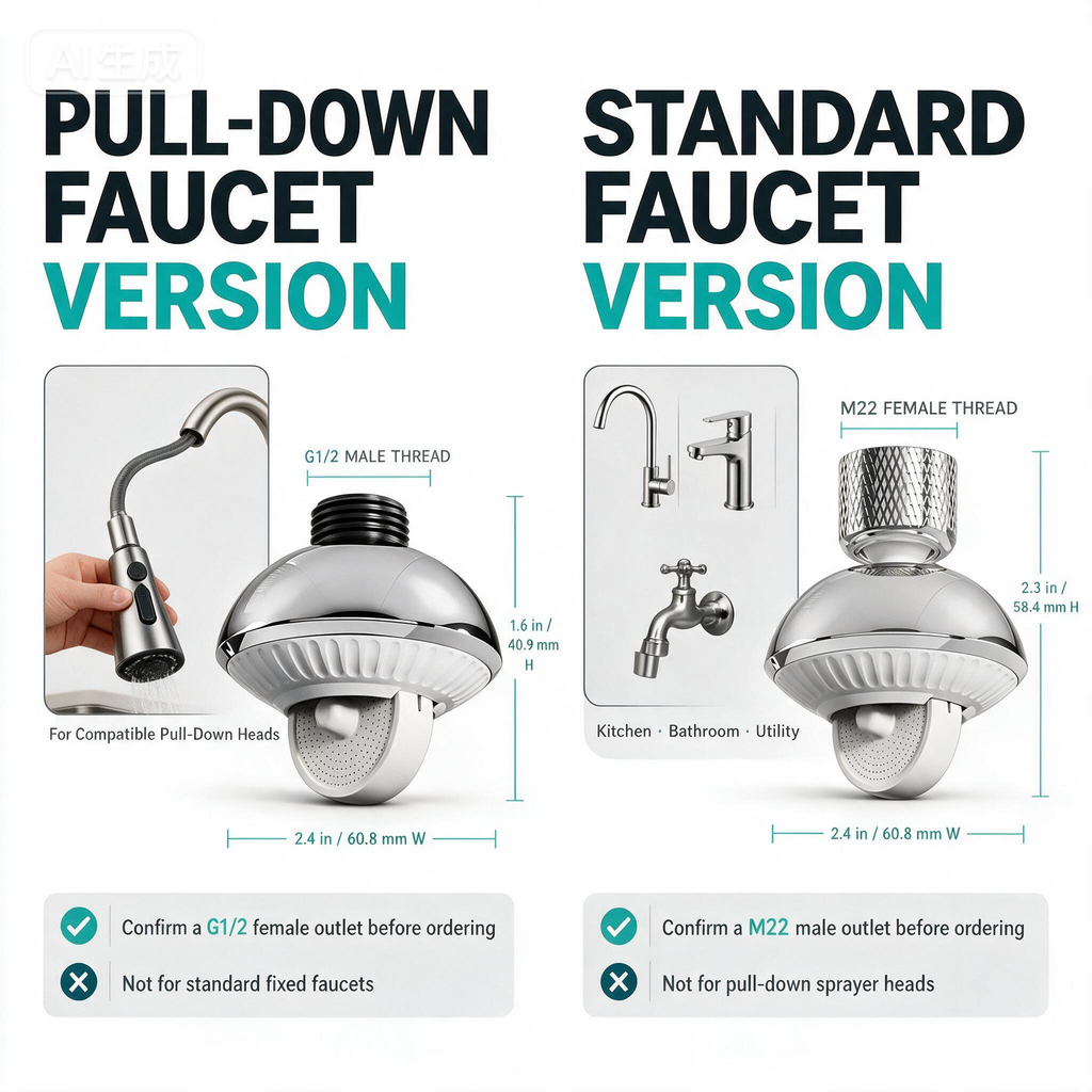 360° Swivel Faucet Aerator & Sink Sprayer, Anti-Splash Faucet Extender with Interchangeable Spray Plates, 5 Adapters, Fits Most Taps