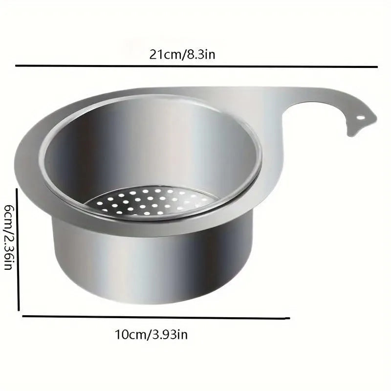 Stainless Steel Swan Sink Strainer Basket, Hanging Kitchen Drain Basket with Fine Holes, Multi-Use Food Waste Strainer for Sink Corner, Fruit Vegetable Draining Colander