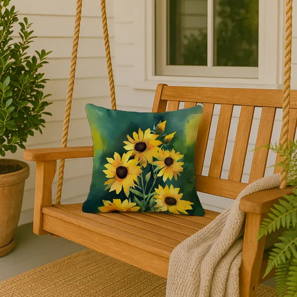 Aeelleea Kentucky Goldenrod Watercolor Pillow 18x18 Machine Washable Indoor Outdoor