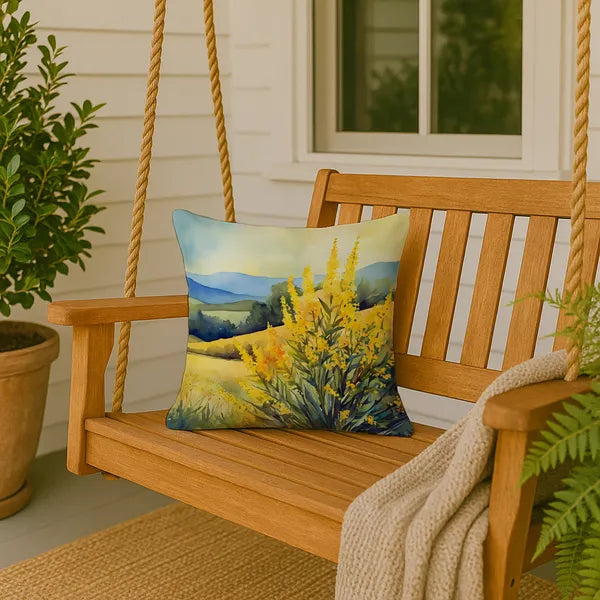 Aeelleea Kentucky Goldenrod Watercolor Pillow 18x18 Machine Washable Indoor Outdoor