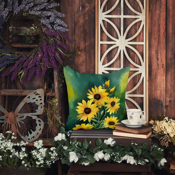 Aeelleea Kentucky Goldenrod Watercolor Pillow 18x18 Machine Washable Indoor Outdoor