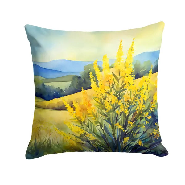 Aeelleea Kentucky Goldenrod Watercolor Pillow 18x18 Machine Washable Indoor Outdoor