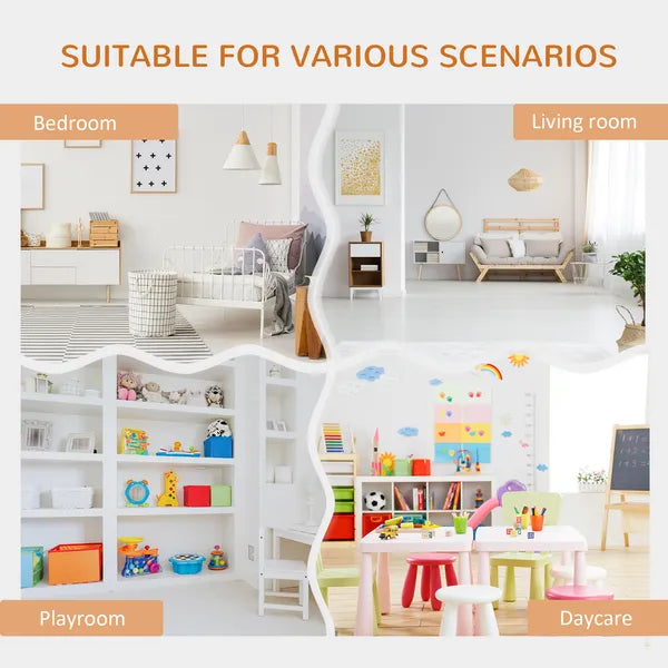 Aeelleea Wooden Storage Bench with Cushion, 40.5" Multi-Cube Open Bookshelf, Reading Nook Seat Cabinet for Kids Room