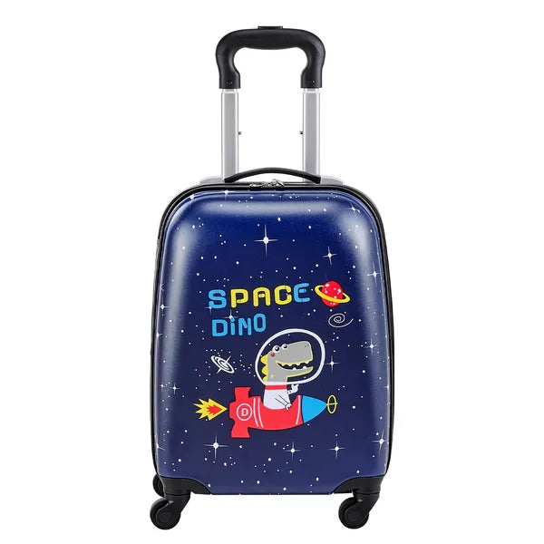 Aeelleea 2Pcs Kids Luggage Set, 18 Inch Hard Shell Spinner Suitcase with Backpack, Dino Pattern Carry On Luggage for Boys Girls, Airline Approved