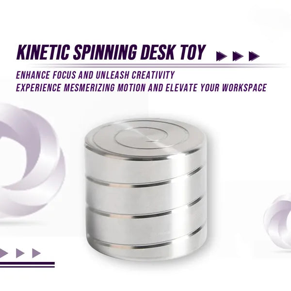 Kinetic Spinning Desk Toy, Silent Metal Fidget Spinner for Stress Relief, Focus & Office Desktop Decor