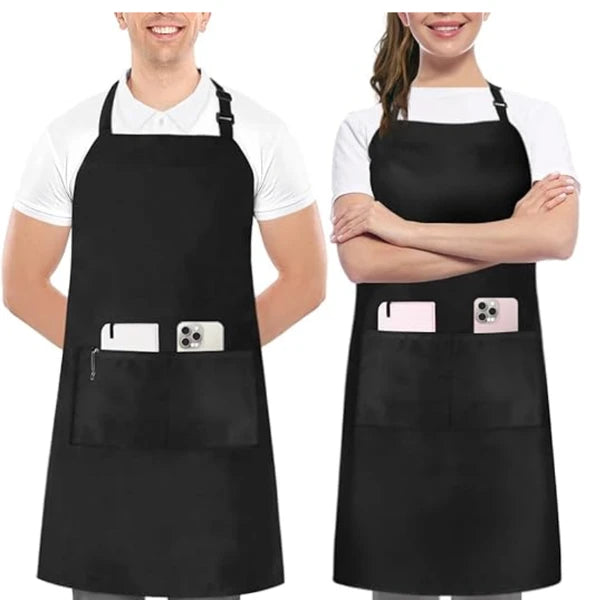 Aeelleea 2 Pack Waterproof Cooking Aprons, 28×32 Inch Adjustable Chef Apron with 2 Pockets, Oil Resistant Unisex Kitchen Apron for Baking Grilling