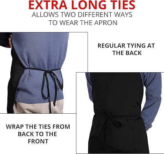 Aeelleea 2 Pack Waterproof Cooking Aprons, 28×32 Inch Adjustable Chef Apron with 2 Pockets, Oil Resistant Unisex Kitchen Apron for Baking Grilling