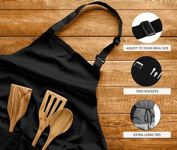 Aeelleea 2 Pack Waterproof Cooking Aprons, 28×32 Inch Adjustable Chef Apron with 2 Pockets, Oil Resistant Unisex Kitchen Apron for Baking Grilling