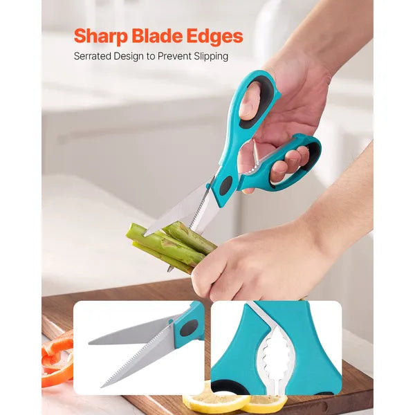 2 Pack Heavy Duty Stainless Steel Kitchen Shears, Sharp Multipurpose Kitchen Scissors for Meat, Chicken Bone, Vegetables & Herbs, Dishwasher Safe