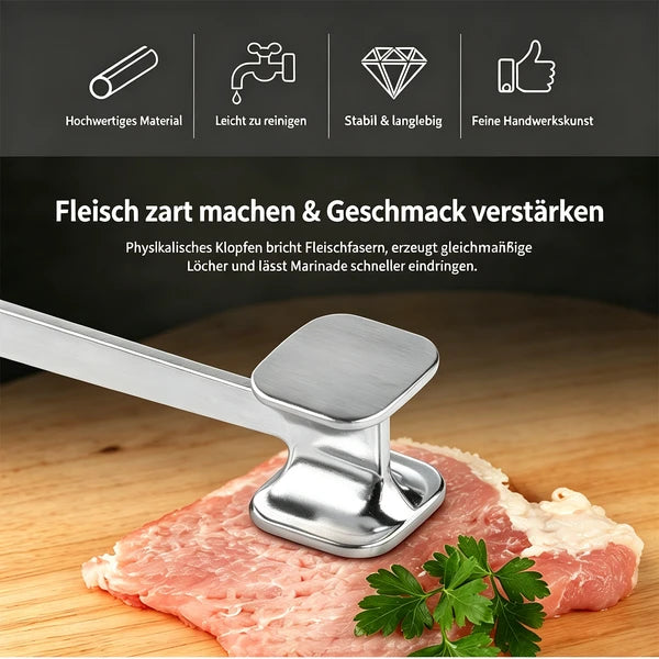 Meat Tenderizer Hammer, Aluminum Alloy Dual-Sided Steak Mallet, Heavy Duty Meat Pounder for Beef Chicken Pork