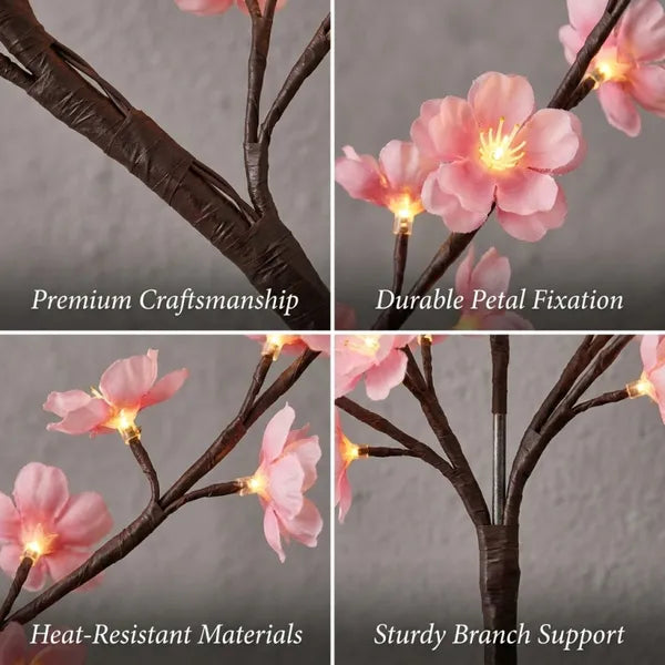Aeelleea Cherry Blossom Willow Vine LED Branch Lights 6.2FT,96LED 8 Modes Remote Floral String Lights for Bedroom Wall Christmas Halloween Decor
