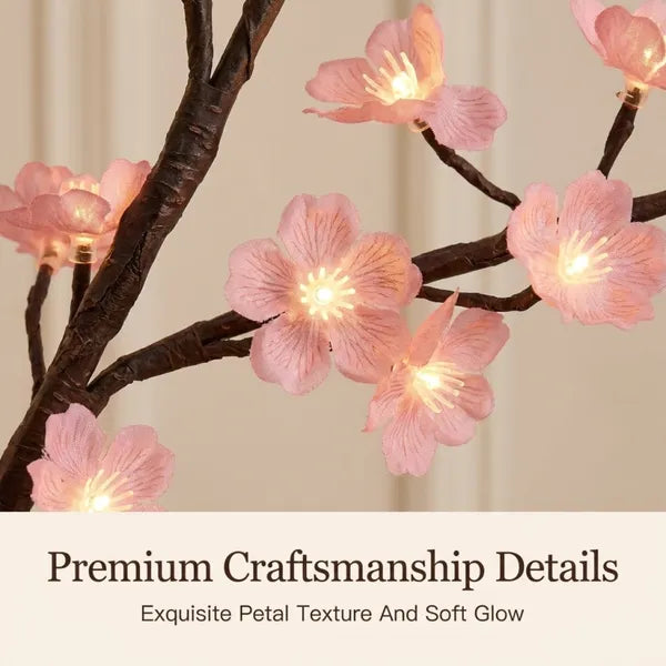 Aeelleea LED Cherry Blossom Branch Vine Lights with Remote, 8 Modes USB Powered, Indoor Wall Decor for Bedroom Home