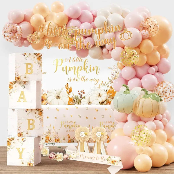 Little Pumpkin Baby Shower Decorations Set, A Little Pumpkin Is On The Way Fall Gender Reveal Party Supplies