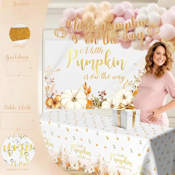 Little Pumpkin Baby Shower Decorations Set, A Little Pumpkin Is On The Way Fall Gender Reveal Party Supplies