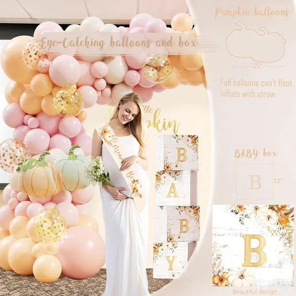 Little Pumpkin Baby Shower Decorations Set, A Little Pumpkin Is On The Way Fall Gender Reveal Party Supplies