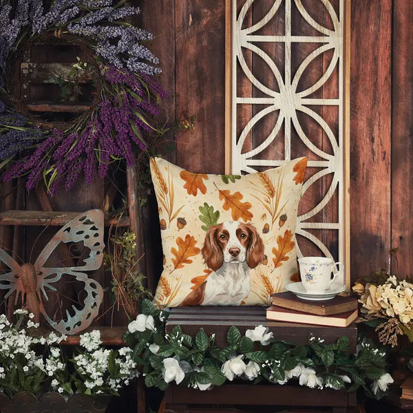 Aeelleea Liver White English Springer Spaniel Heirloom Fall Pillow 14x14
